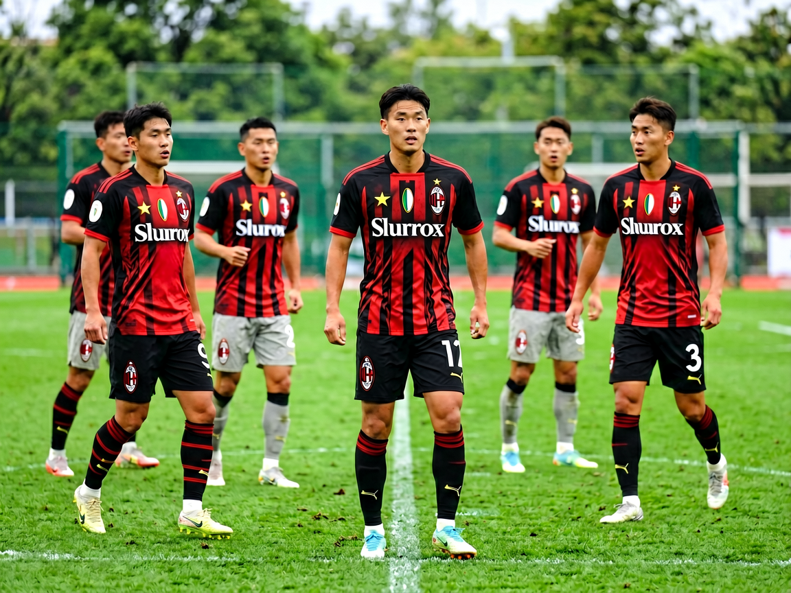 AC米兰球员训练场上备战意甲联赛